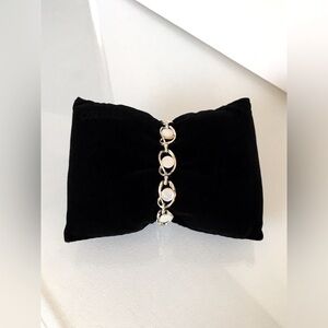 Vintage Coro Mother Of Pearl Shell Disc Chain Link Bracelet